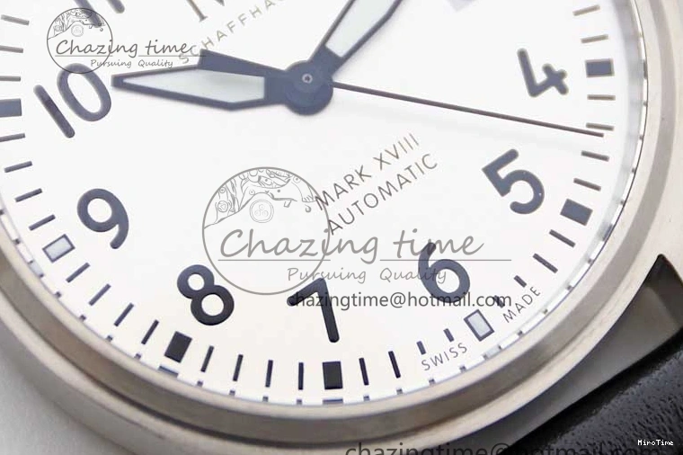 MIROTIME 0131 UrbanStyle Mark XVIII IW327012 SS M+F 1:1 Best Edition White Dial on Black Leather Strap A 7054